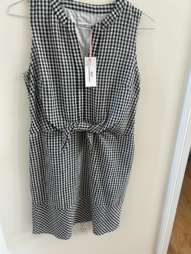 Women's Vineyard Vines Black & White Gingham Dress Size 8 Nwt — image 4 of 5